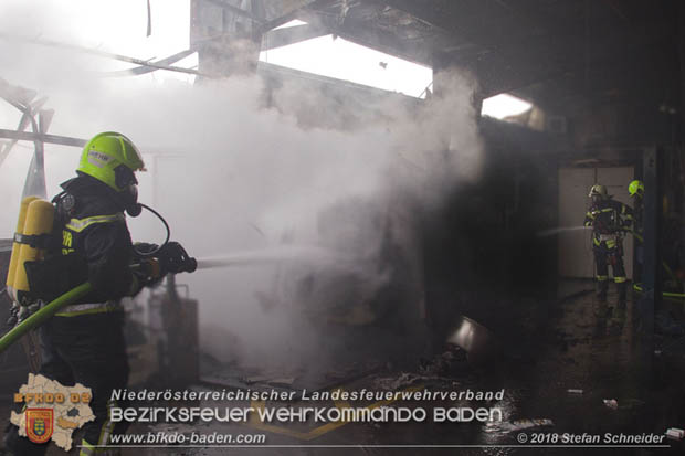 20180320 Brand in einer Lagerhalle Gewerbepark Wienersdorf Foto: © Stefan Schneider BFK BADEN 20180320 Brand in einer Lagerhalle Gewerbepark Wienersdorf Foto: © Stefan Schneider BFK BADEN