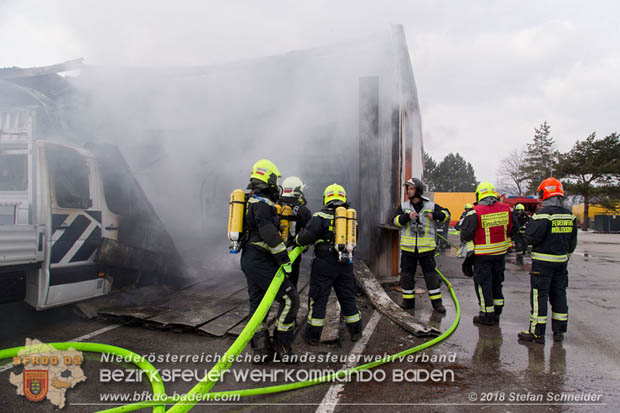20180320 Brand in einer Lagerhalle Gewerbepark Wienersdorf Foto: © Stefan Schneider BFK BADEN 20180320 Brand in einer Lagerhalle Gewerbepark Wienersdorf Foto: © Stefan Schneider BFK BADEN