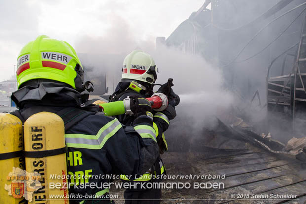 20180320 Brand in einer Lagerhalle Gewerbepark Wienersdorf Foto: © Stefan Schneider BFK BADEN 20180320 Brand in einer Lagerhalle Gewerbepark Wienersdorf Foto: © Stefan Schneider BFK BADEN