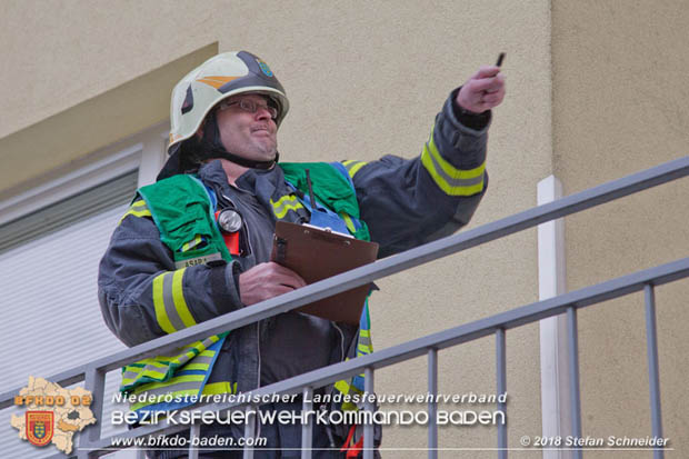 20180401 Brand in einer Wohnhausanlage im Ortsteil Baden Weikersdorf am Ostersonntag  Foto: © Stefan Schneider BFKDO BADEN