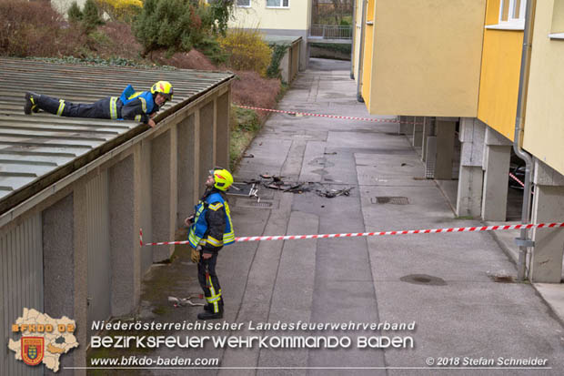 20180401 Brand in einer Wohnhausanlage im Ortsteil Baden Weikersdorf am Ostersonntag  Foto: © Stefan Schneider BFKDO BADEN