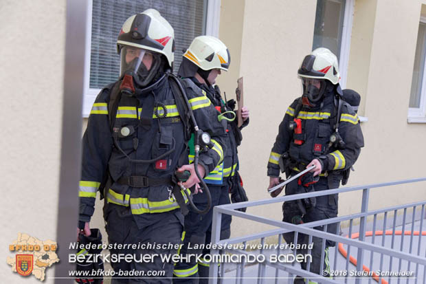 20180401 Brand in einer Wohnhausanlage im Ortsteil Baden Weikersdorf am Ostersonntag  Foto: © Stefan Schneider BFKDO BADEN