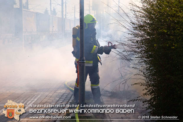 20180414 Brand mehrerer Güterwaggons im Bahnhof Pfaffstätten  Foto: © Stefan Schneider BFKDO BADEN
