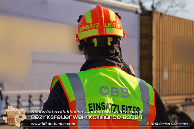 20180414 Brand mehrerer Güterwaggons im Bahnhof Pfaffstätten  Foto: © Stefan Schneider BFKDO BADEN