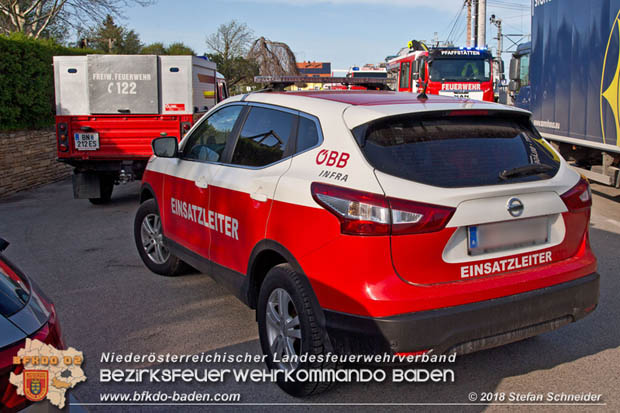 20180414 Brand mehrerer Güterwaggons im Bahnhof Pfaffstätten  Foto: © Stefan Schneider BFKDO BADEN