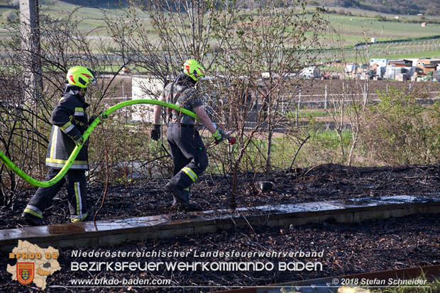 20180414 Brand mehrerer Güterwaggons im Bahnhof Pfaffstätten  Foto: © Stefan Schneider BFKDO BADEN