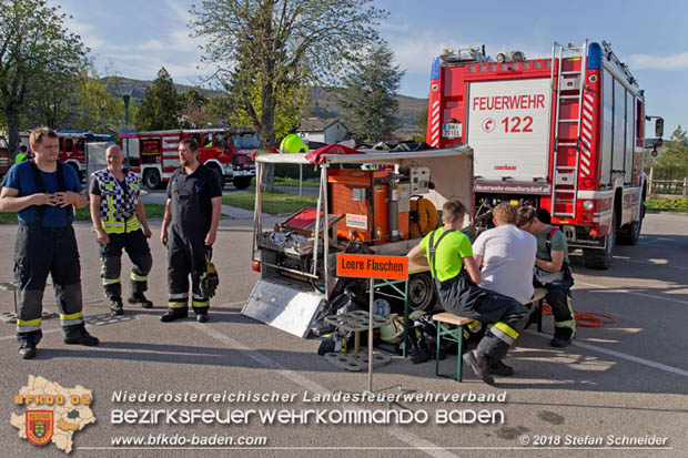 20180414 Brand mehrerer Güterwaggons im Bahnhof Pfaffstätten  Foto: © Stefan Schneider BFKDO BADEN