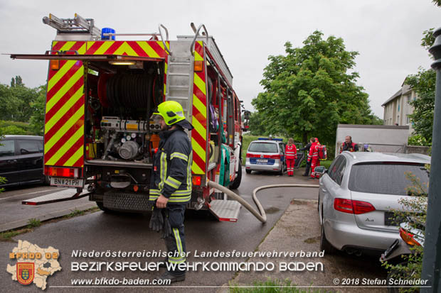 20180515 Brand in einer Badener Wohnhausanlage im Ortsteil Leesdorf  Foto: © Stefan Schneider BFK BADEN