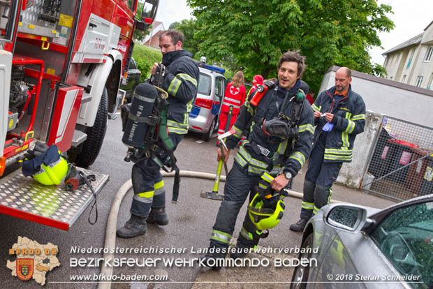 20180515 Brand in einer Badener Wohnhausanlage im Ortsteil Leesdorf  Foto: © Stefan Schneider BFK BADEN