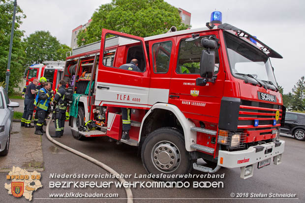 20180515 Brand in einer Badener Wohnhausanlage im Ortsteil Leesdorf  Foto: © Stefan Schneider BFK BADEN