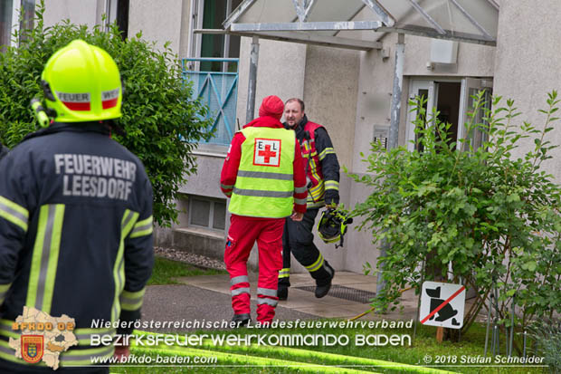 20180515 Brand in einer Badener Wohnhausanlage im Ortsteil Leesdorf  Foto: © Stefan Schneider BFK BADEN