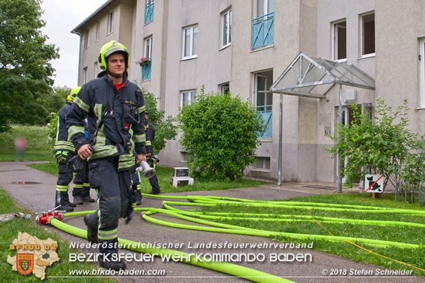 20180515 Brand in einer Badener Wohnhausanlage im Ortsteil Leesdorf  Foto: © Stefan Schneider BFK BADEN