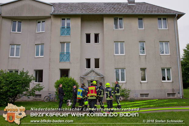 20180515 Brand in einer Badener Wohnhausanlage im Ortsteil Leesdorf  Foto: © Stefan Schneider BFK BADEN