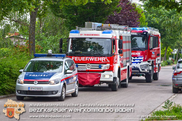 20180524 Verkehrsunfall mit Unfallgegnerflucht mitten im Tribuswinkler Wohngebiet  Foto: © Stefan Schneider
