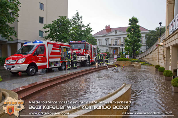 20180524 Unwettereinsatz nach Starkregen beim Casino Baden  Foto: © Stefan Schneider FF Baden-Stadt