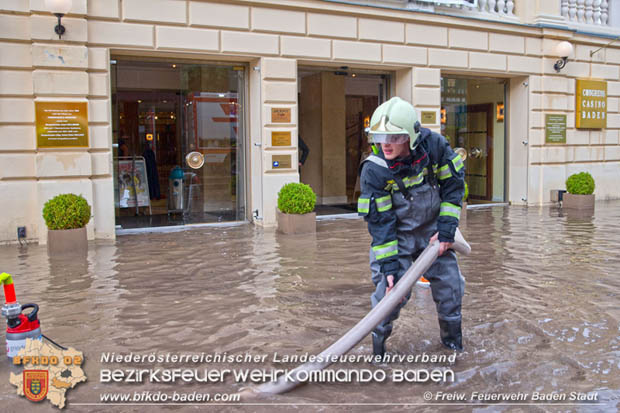 20180524 Unwettereinsatz nach Starkregen beim Casino Baden  Foto: © Stefan Schneider FF Baden-Stadt