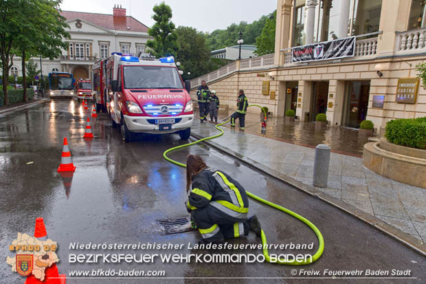 20180524 Unwettereinsatz nach Starkregen beim Casino Baden  Foto: © Stefan Schneider FF Baden-Stadt