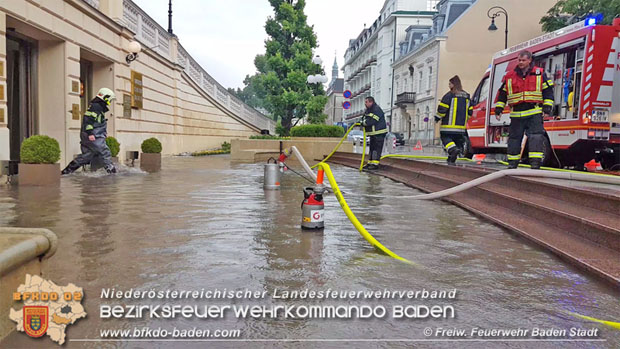 20180524 Unwettereinsatz nach Starkregen beim Casino Baden  Foto: © Stefan Schneider FF Baden-Stadt