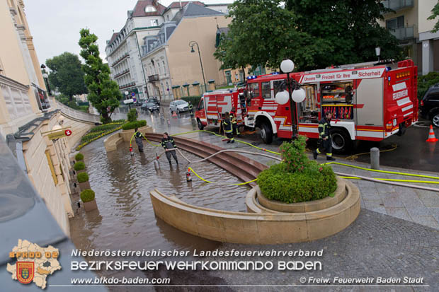 20180524 Unwettereinsatz nach Starkregen beim Casino Baden  Foto: © Stefan Schneider FF Baden-Stadt