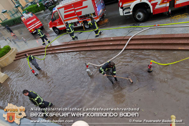 20180524 Unwettereinsatz nach Starkregen beim Casino Baden  Foto: © Stefan Schneider FF Baden-Stadt