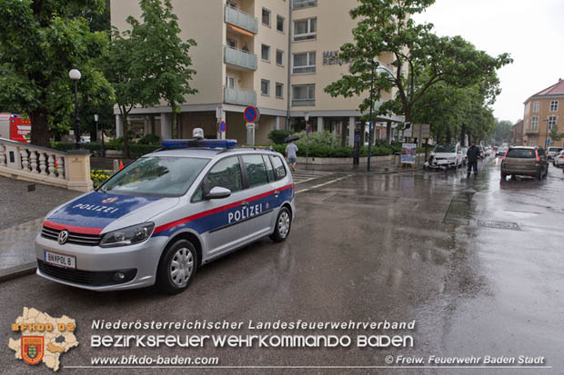 20180524 Unwettereinsatz nach Starkregen beim Casino Baden  Foto: © Stefan Schneider FF Baden-Stadt
