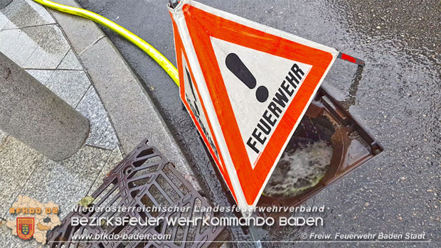 20180524 Unwettereinsatz nach Starkregen beim Casino Baden  Foto: © Stefan Schneider FF Baden-Stadt