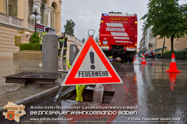 20180524 Unwettereinsatz nach Starkregen beim Casino Baden  Foto: © Stefan Schneider FF Baden-Stadt