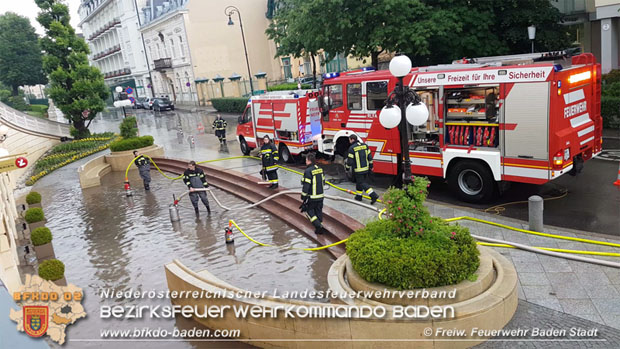 20180524 Unwettereinsatz nach Starkregen beim Casino Baden  Foto: © Stefan Schneider FF Baden-Stadt