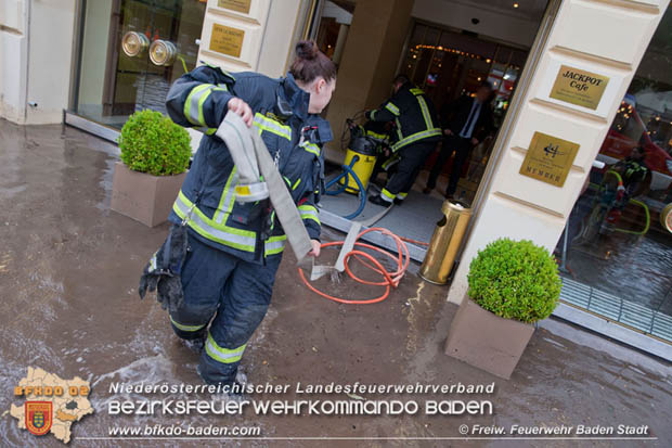 20180524 Unwettereinsatz nach Starkregen beim Casino Baden  Foto: © Stefan Schneider FF Baden-Stadt