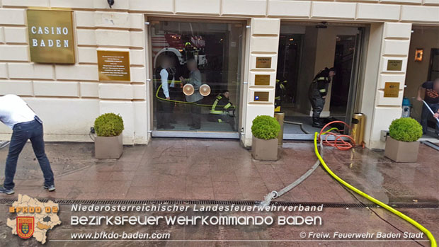 20180524 Unwettereinsatz nach Starkregen beim Casino Baden  Foto: © Stefan Schneider FF Baden-Stadt