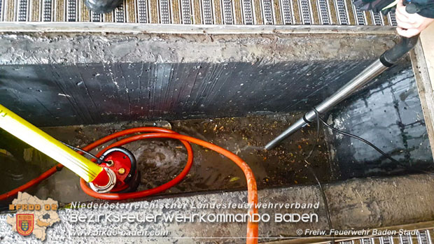 20180524 Unwettereinsatz nach Starkregen beim Casino Baden  Foto: © Stefan Schneider FF Baden-Stadt