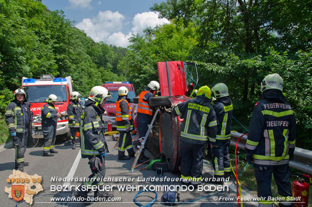20180604 Verkehrsunfall im Helenental  Foto:  © Freiwillige Feuerwehr Baden-Stadt