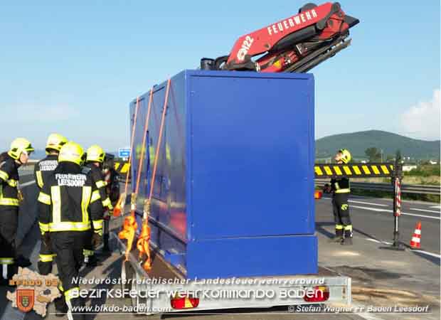 20180610 Verlorenes Stromaggregat auf der A2 Suedautobahn  Foto: © Stefan Wagner FF Baden-Leesdorf