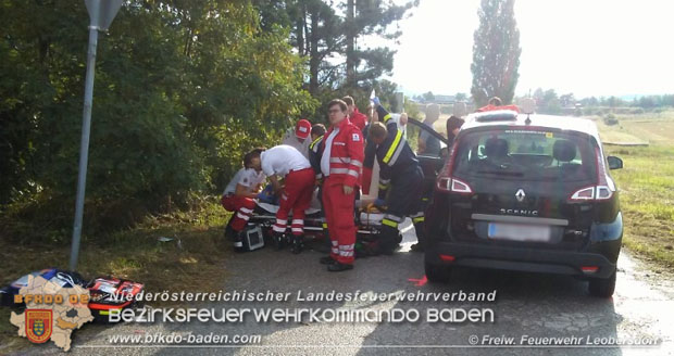 20180716 Verkehrsunfall auf der L151 Leobersdorf Richtung Matzendorf  Foto: © Werner Heiden FF Leobersdorf