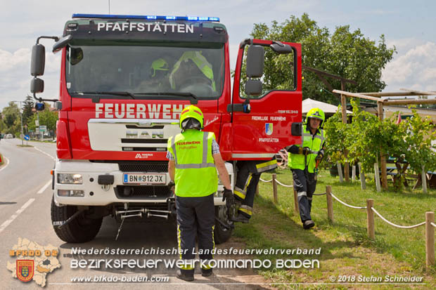 20180726 Verkehrsunfall auf der Weinbergstraße Pfaffstätten Foto: © Stefan Schneider 20180726 Verkehrsunfall auf der Weinbergstraße Pfaffstätten Foto: © Stefan Schneider