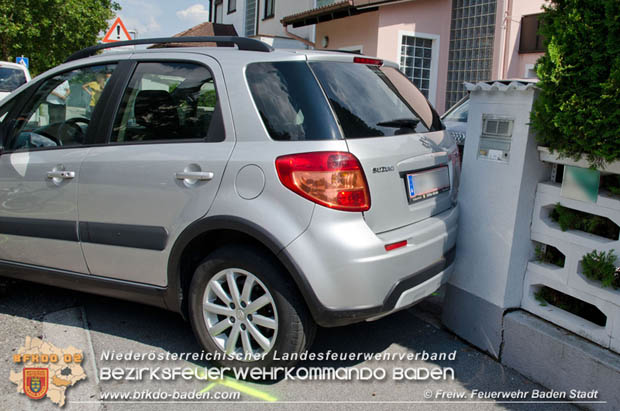 2018_07_28 Verkehrsunfall in Baden  Foto: © FF Baden-Stadt / Alexandra Stosch