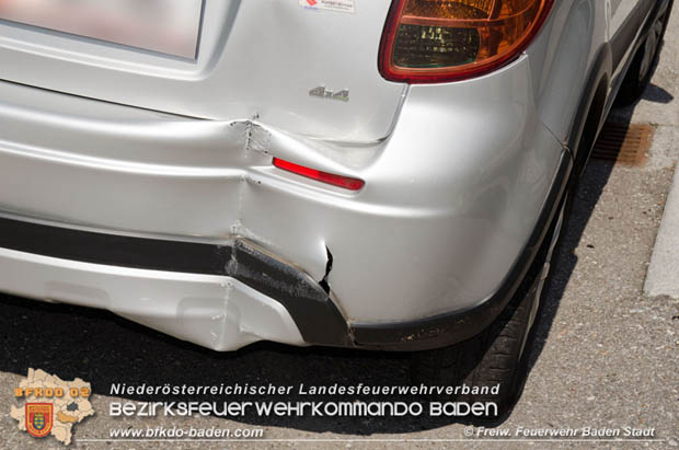 2018_07_28 Verkehrsunfall in Baden  Foto: © FF Baden-Stadt / Alexandra Stosch