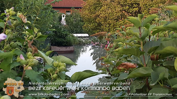 20180809 Kleingartensiedlung in Traiskirchen nach Wasserrohrbruch überflutet  Foto: © Franz Pölleritzer FF Traiskirchen-Stadt