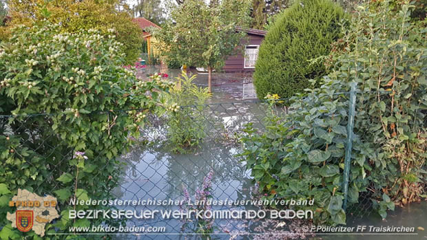 20180809 Kleingartensiedlung in Traiskirchen nach Wasserrohrbruch überflutet  Foto: © Franz Pölleritzer FF Traiskirchen-Stadt