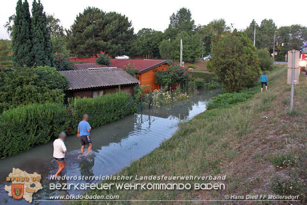 20180809 Kleingartensiedlung in Traiskirchen nach Wasserrohrbruch überflutet  Foto: © Hans Dietl FF Möllersdorf