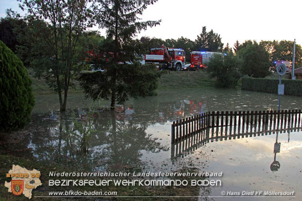 20180809 Kleingartensiedlung in Traiskirchen nach Wasserrohrbruch überflutet  Foto: © Hans Dietl FF Möllersdorf
