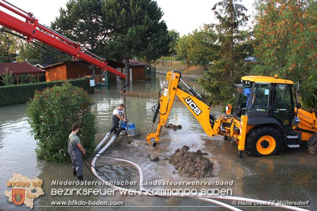 20180809 Kleingartensiedlung in Traiskirchen nach Wasserrohrbruch überflutet  Foto: © Hans Dietl FF Möllersdorf