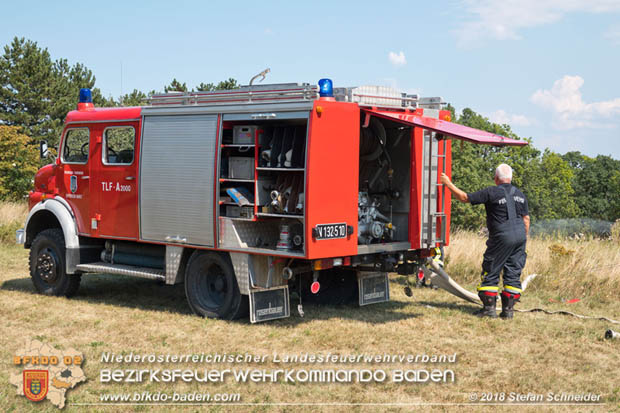 20180819 Ausgedehnter Flurbrand in unmitelbarer Waldnähe bei Lindabrunn Richtung Aigen  Foto: © Stefan Schneider