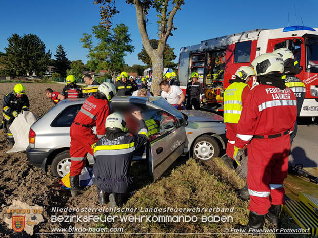 20180827 Verkehrsunfall auf der L40480 Pottendorf >> Siegersdorf  Foto: © Christian Wernig FF Pottendorf