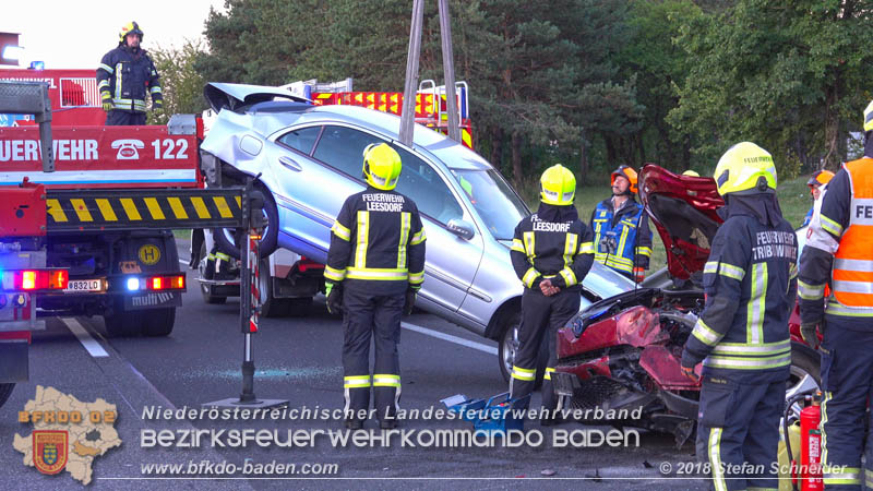 20180912 Verkehrsunfall mit 3 Verletzten auf der A2 bei Leobersdorf Foto: © Stefan Schneider 20180912 Verkehrsunfall mit 3 Verletzten auf der A2 bei Leobersdorf Foto: © Stefan Schneider