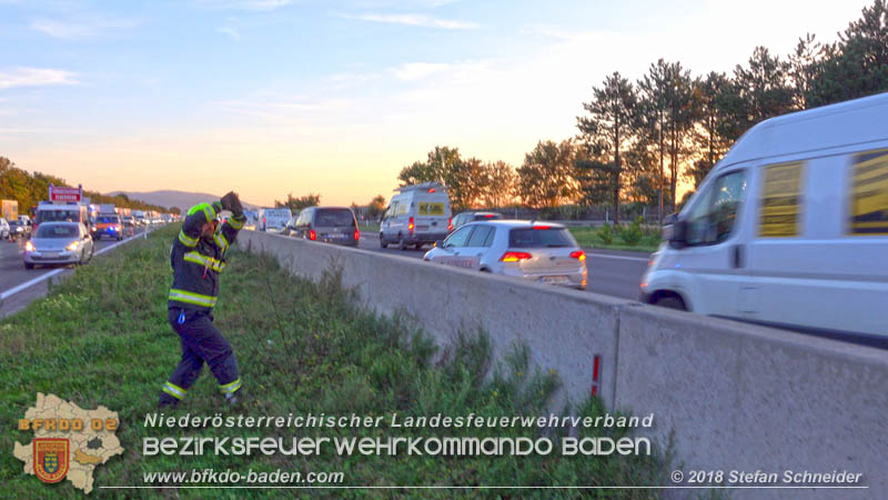 20180912 Verkehrsunfall mit 3 Verletzten auf der A2 bei Leobersdorf Foto: © Stefan Schneider 20180912 Verkehrsunfall mit 3 Verletzten auf der A2 bei Leobersdorf Foto: © Stefan Schneider