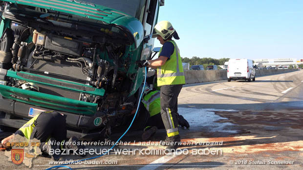 20180918 Verkehrsunfall auf der A2 beim Knoten Guntramsdorf  Foto: © Stefan Schneider 
