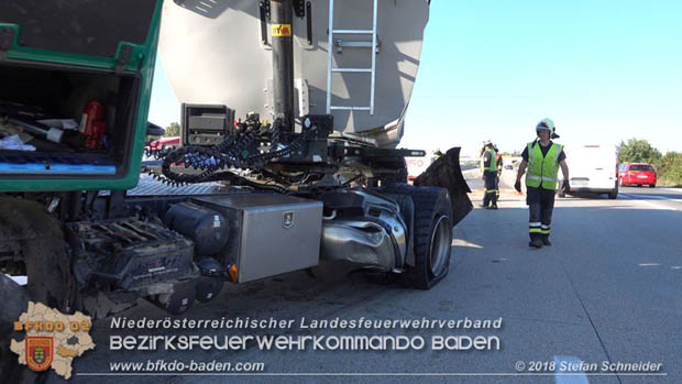 20180918 Verkehrsunfall auf der A2 beim Knoten Guntramsdorf  Foto: © Stefan Schneider 