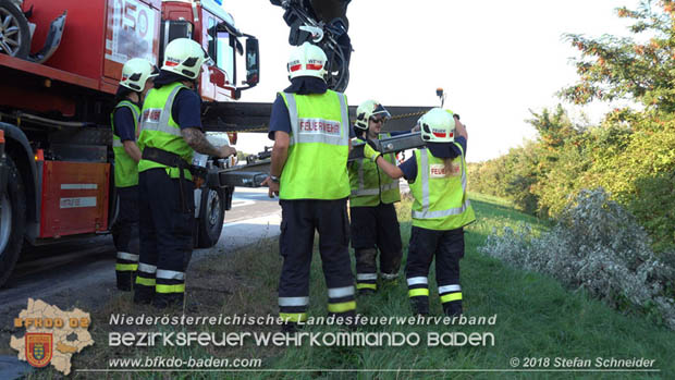 20180918 Verkehrsunfall auf der A2 beim Knoten Guntramsdorf  Foto: © Stefan Schneider 