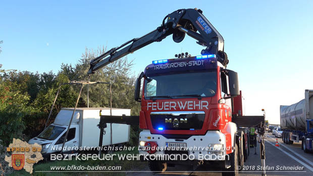 20180918 Verkehrsunfall auf der A2 beim Knoten Guntramsdorf  Foto: © Stefan Schneider 